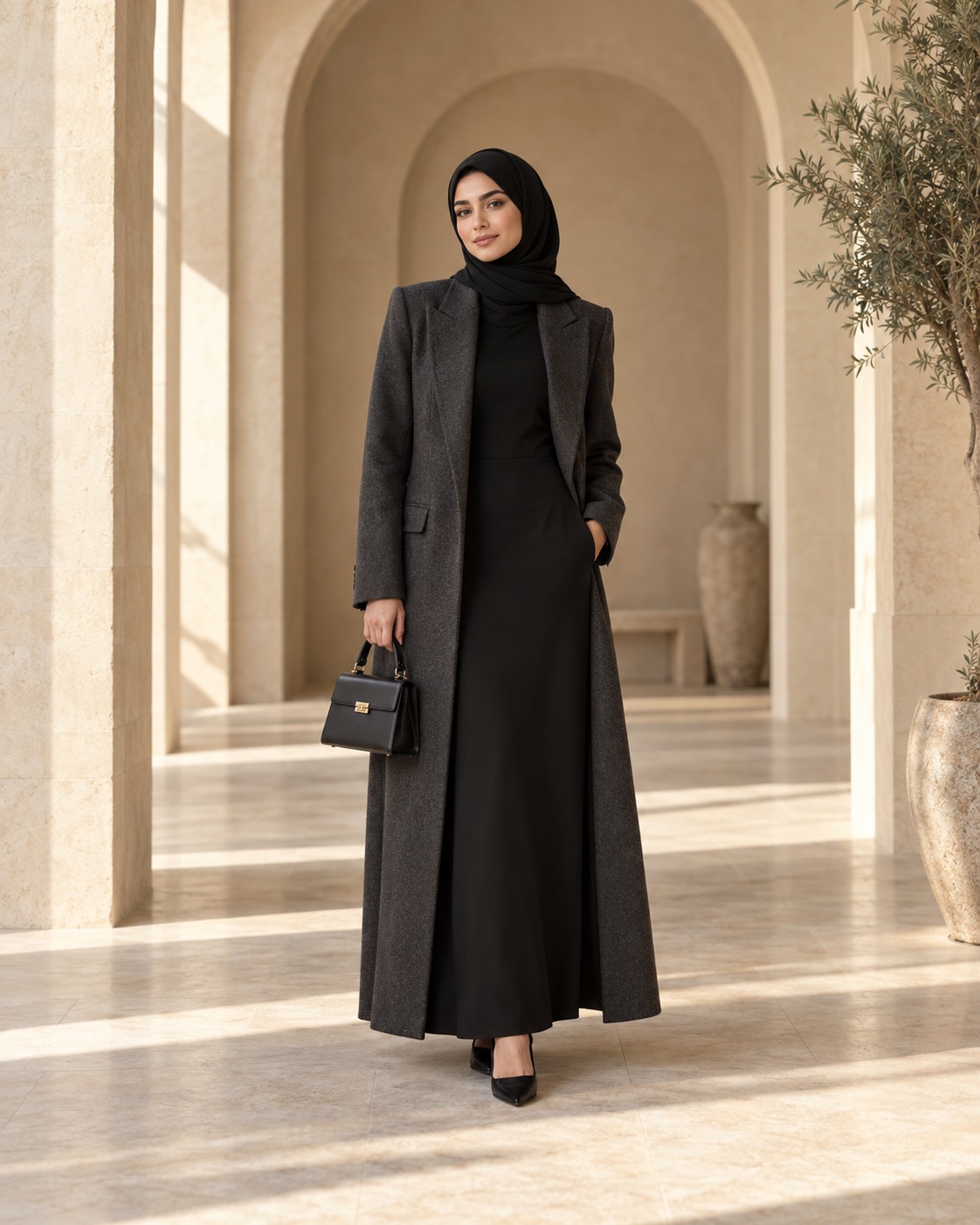 Minimal modern modest outfit